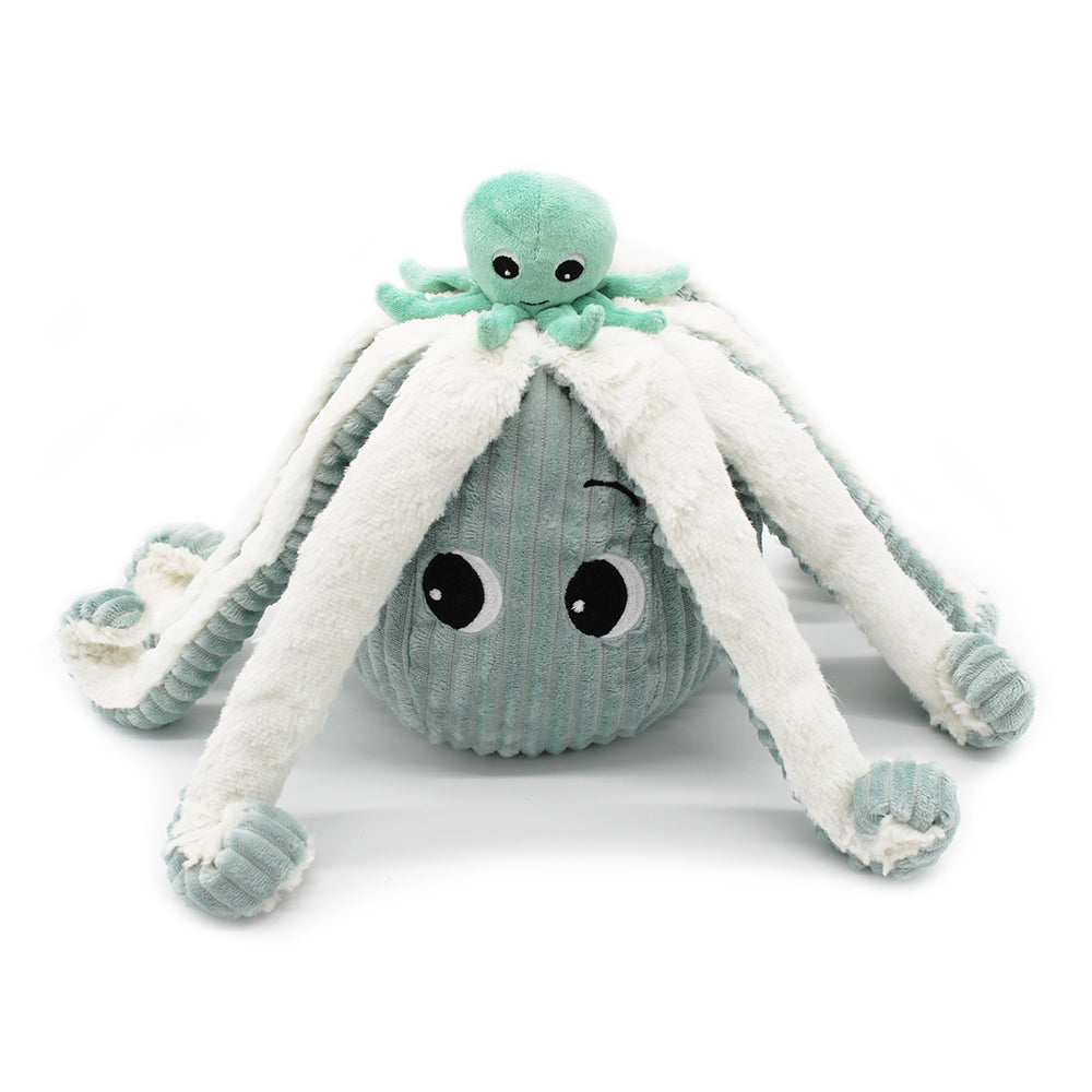 Peluche Ptipotos Pieuvre maman et son bébé menthe - Les Ptipotos 3
