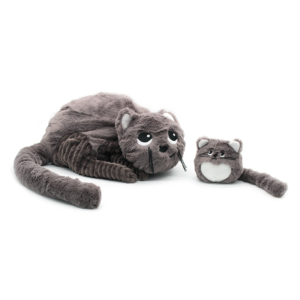 Peluche chat Miaou maman et son bébé gris - Les Ptipotos 7