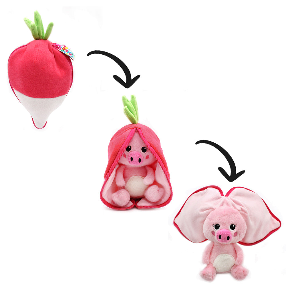 Piglet the pig/radish plush toy Flipetz