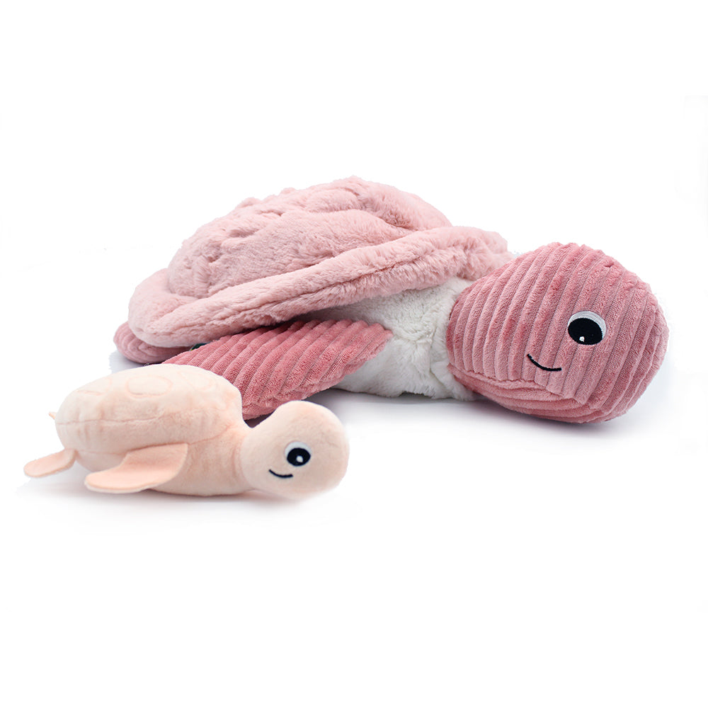 Sauvenou GIANT turtle plush toy mother and her pink baby - Les Ptipoto Les Dglingos Sauvenou GIANT turtle plush toy mother and her pink baby - Les Ptipoto Les Dglingos