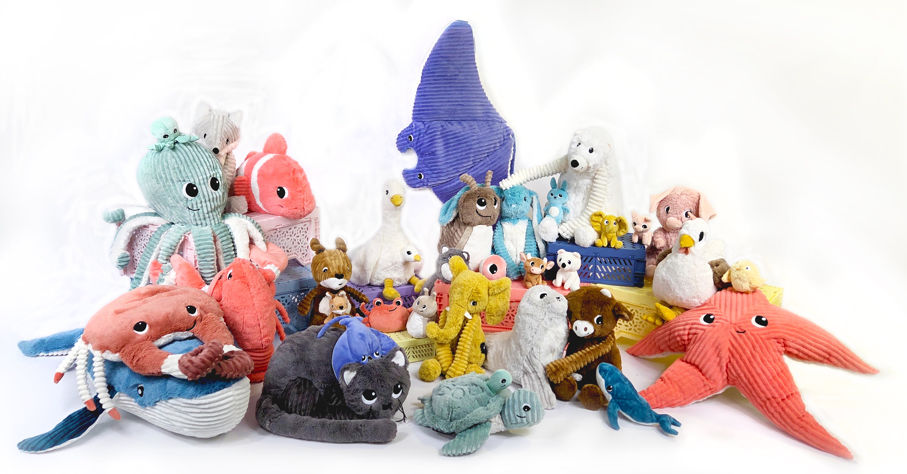 Collection peluches maman-bébé Les Ptipotos by Les Déglingos