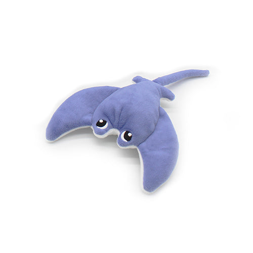 Peluche Ptipotos Raie Manta Mantalou maman - vue du bébé violet - Les Ptipotos
