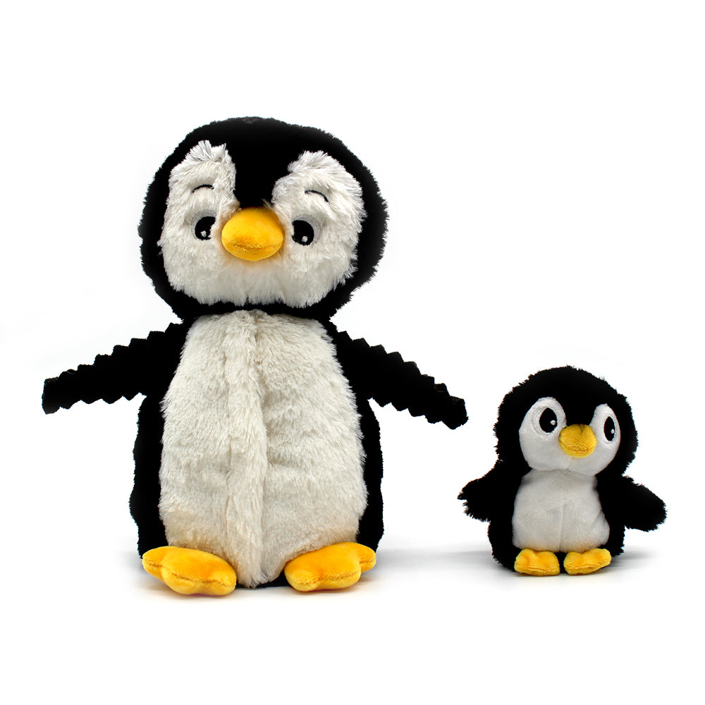 Peluche pingouin Iglou maman et son bébé blanc et noir - Les Ptipotos