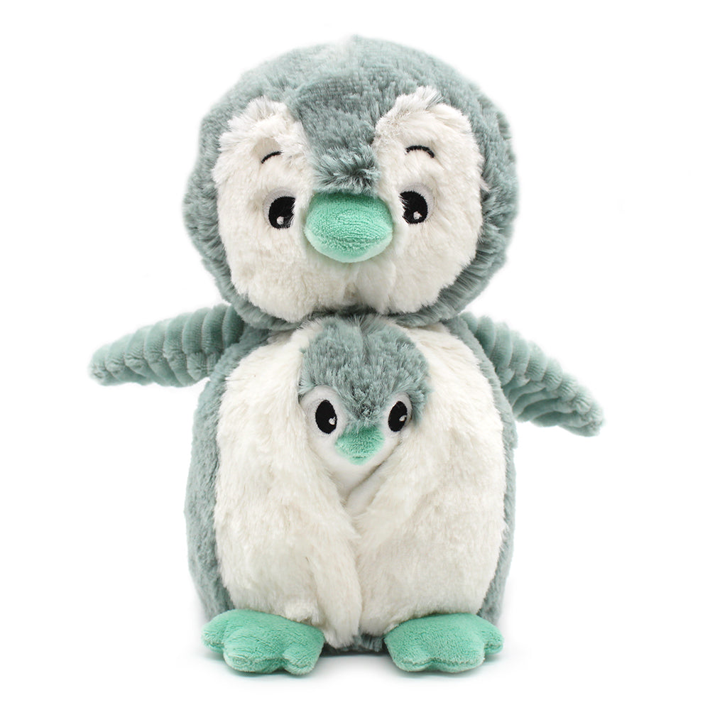 Peluche pingouin Iglou maman et son bébé vert menthe - Les Ptipotos 6