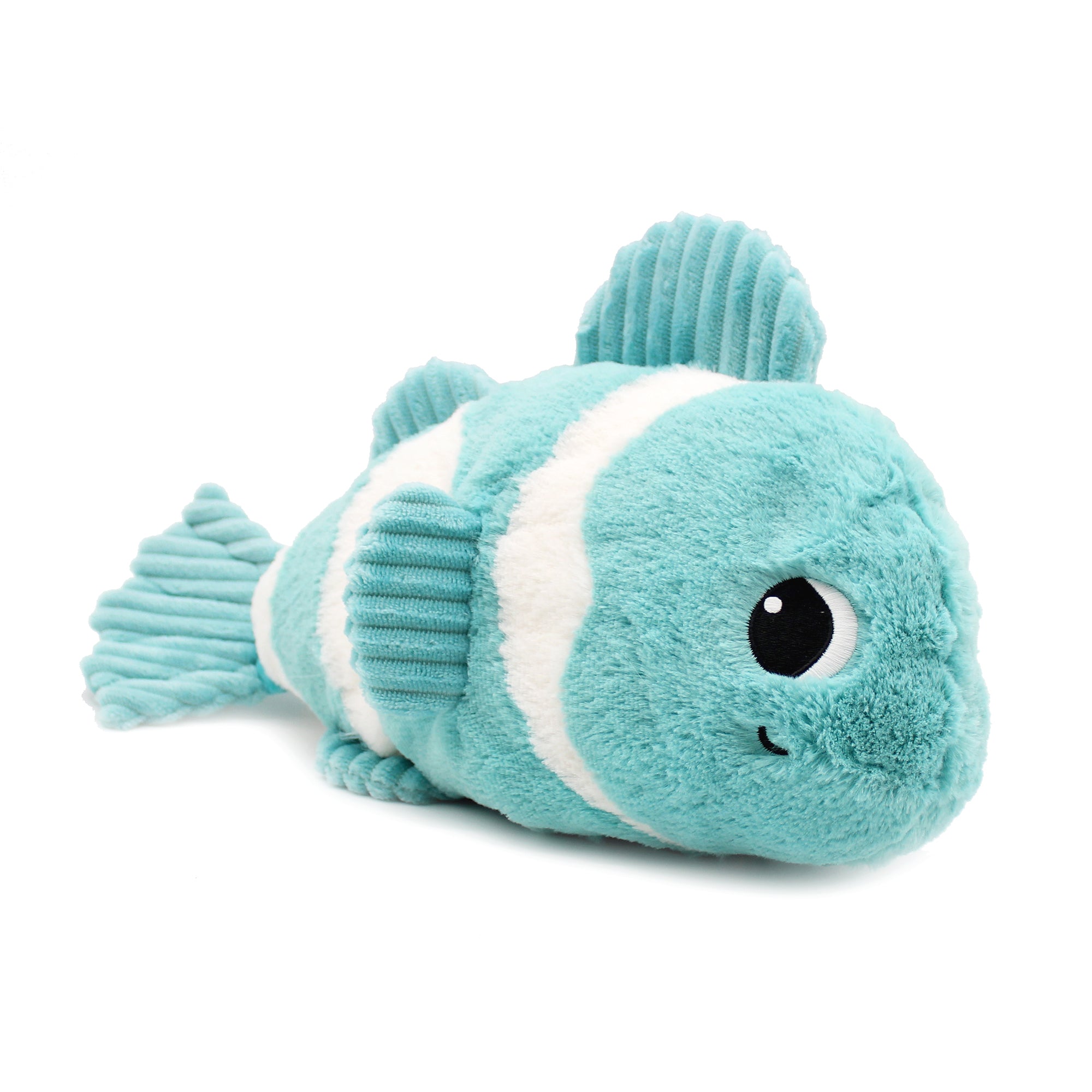 Peluche poisson-clown Bigou maman et son bébé bleu aqua - Vue de profil de la maman poisson-clown - Les Ptipotos