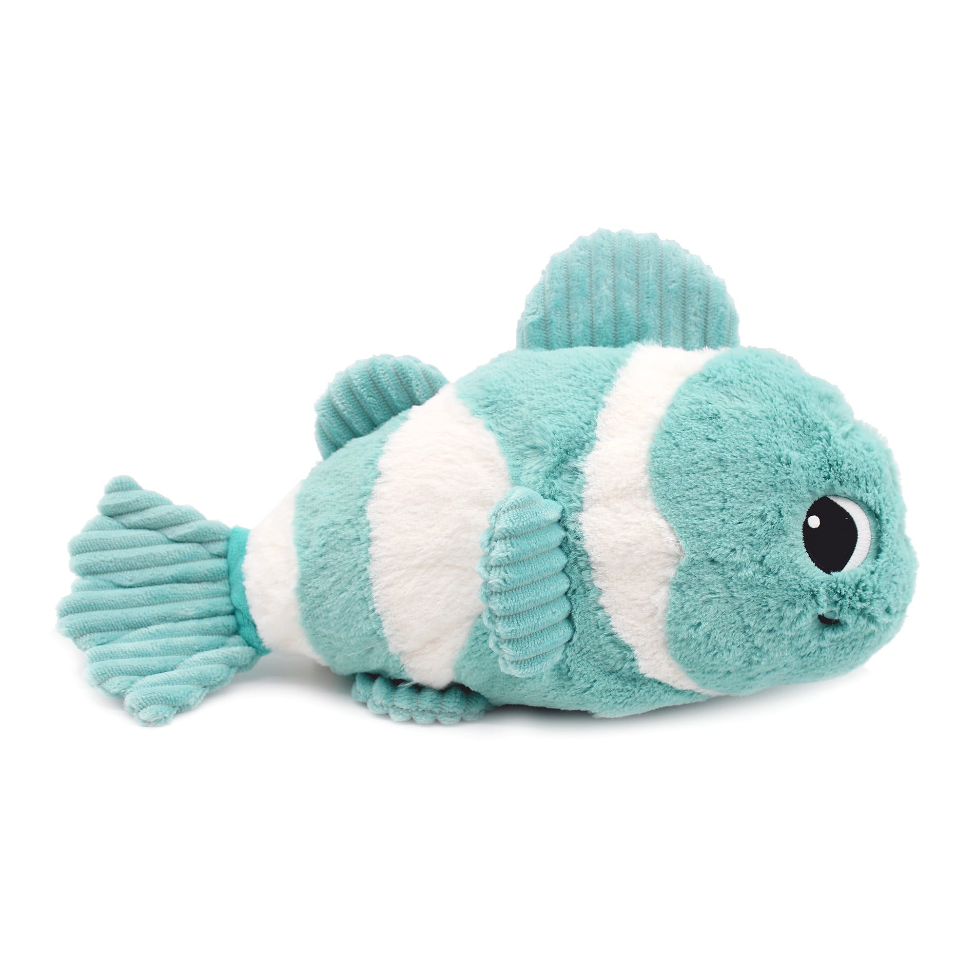 Peluche poisson-clown Bigou maman et son bébé bleu aqua - Vue de profil de la maman poisson-clown - Les Ptipotos