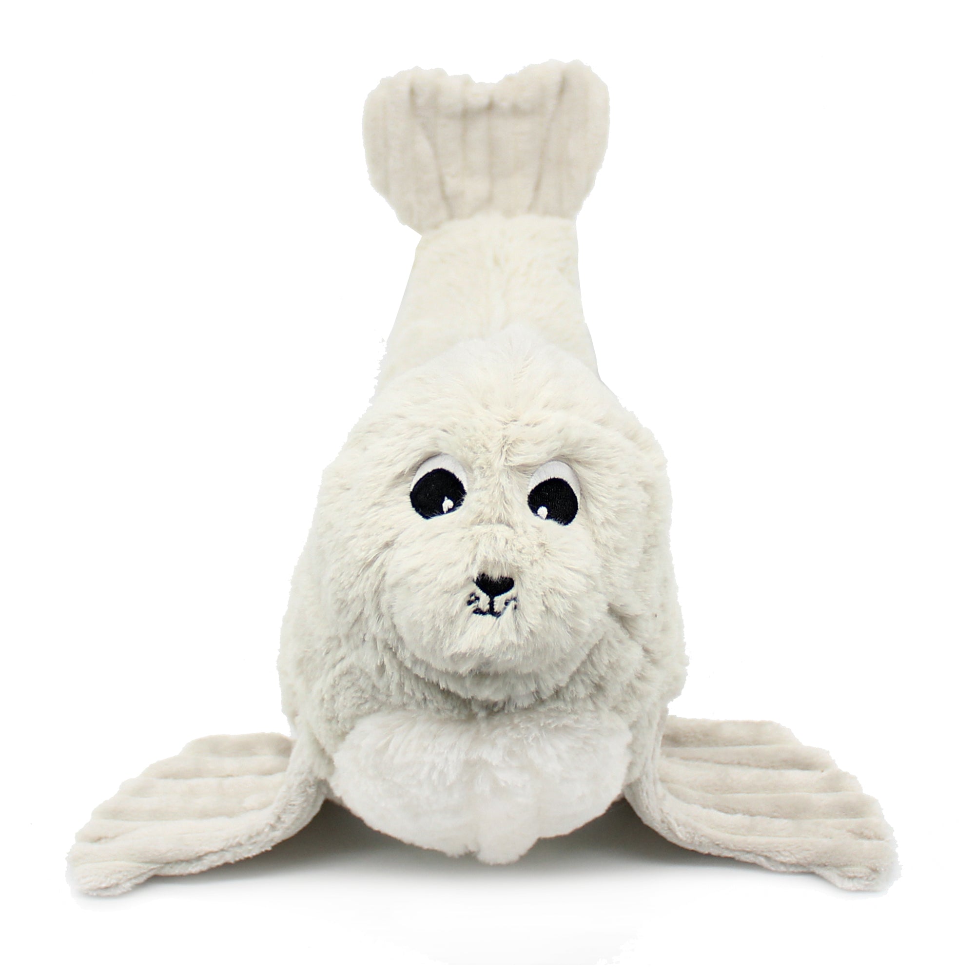 Peluche otarie Ploufou maman et son bébé gris clair - Vue de face de la maman otarie - Les Ptipotos