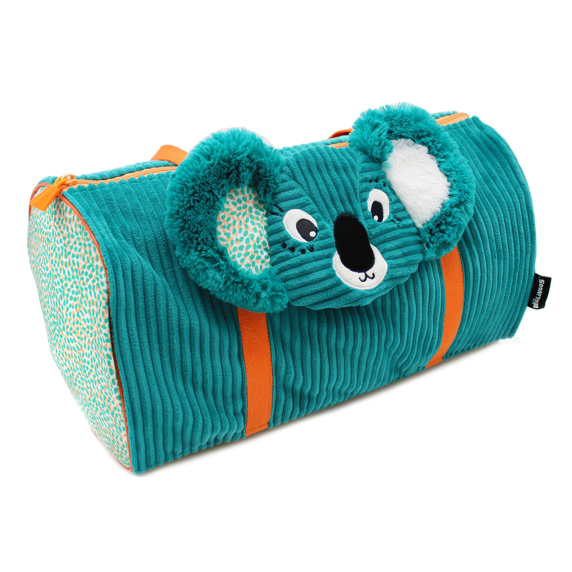Sac weekend Berlingos le koala - vue de biais du sac polochon - Les Déglingos