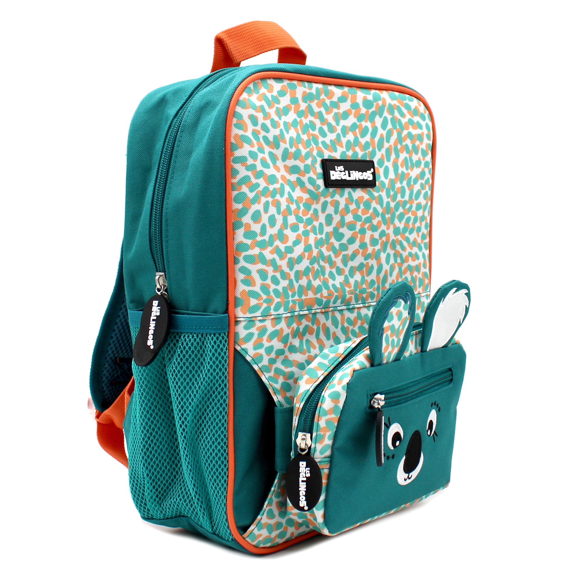 Sac à dos 2 en 1 avec sac banane amovible Berlingos le koala - vue de biais du sac à dos avec la banane - Les Déglingos