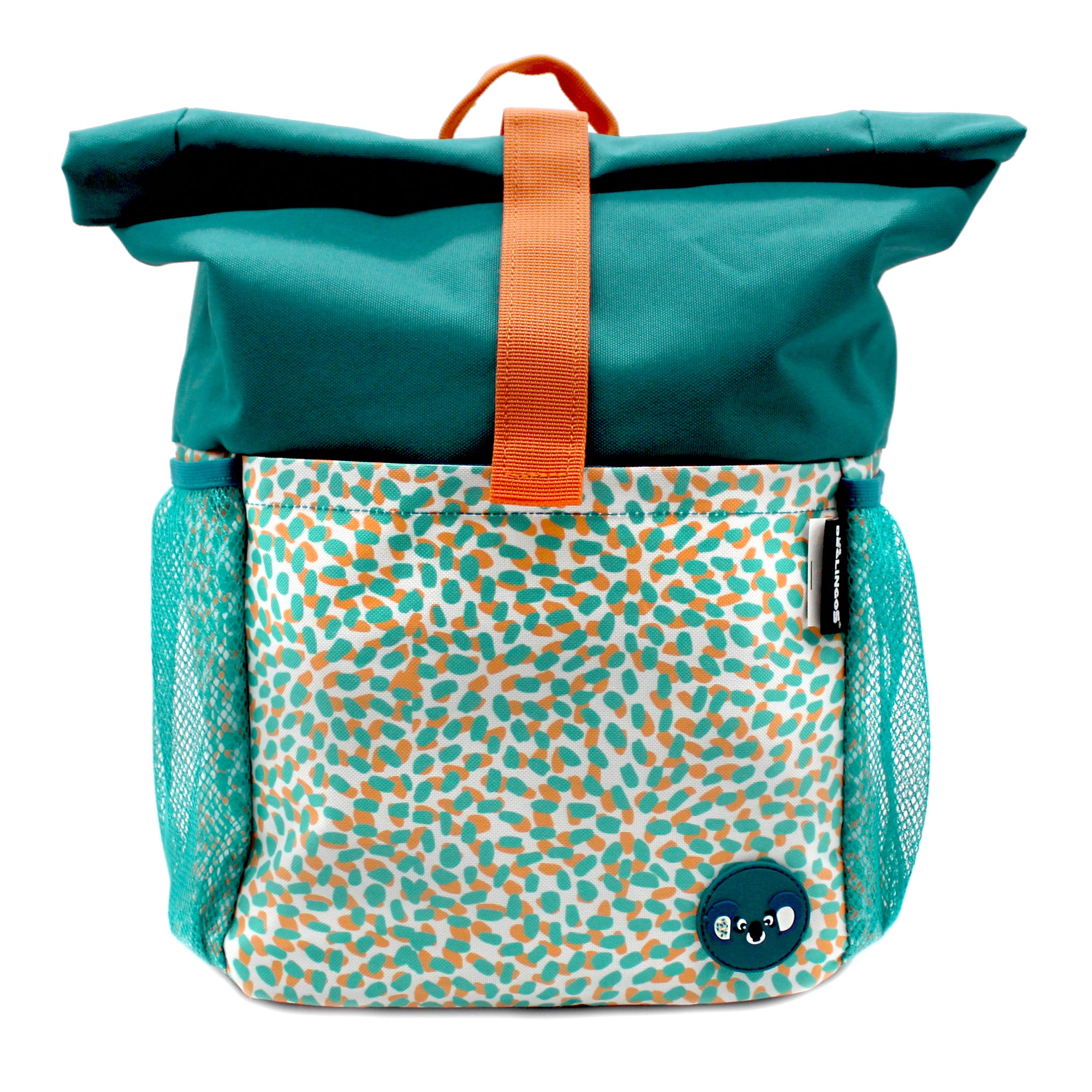 Sac à dos Rolltop mini-coursier Berlingos le koala - vue de face du sac à dos rolltop - Les Déglingos
