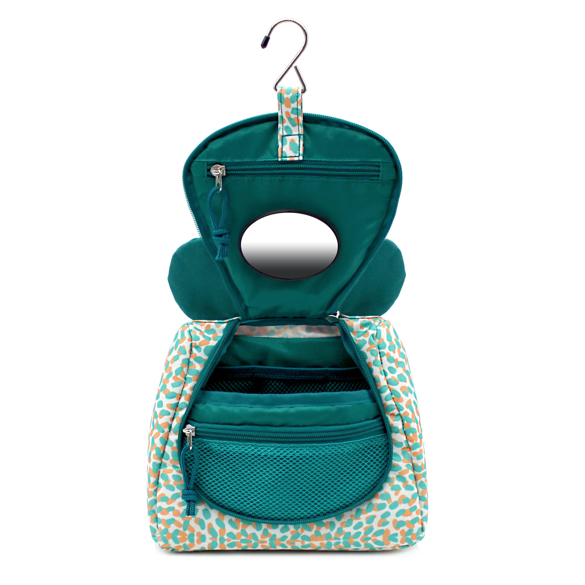 Trousse de toilette enfant - vue de l'intérieur avec la suspension, les rangements et le miroir - Berlingos le koala