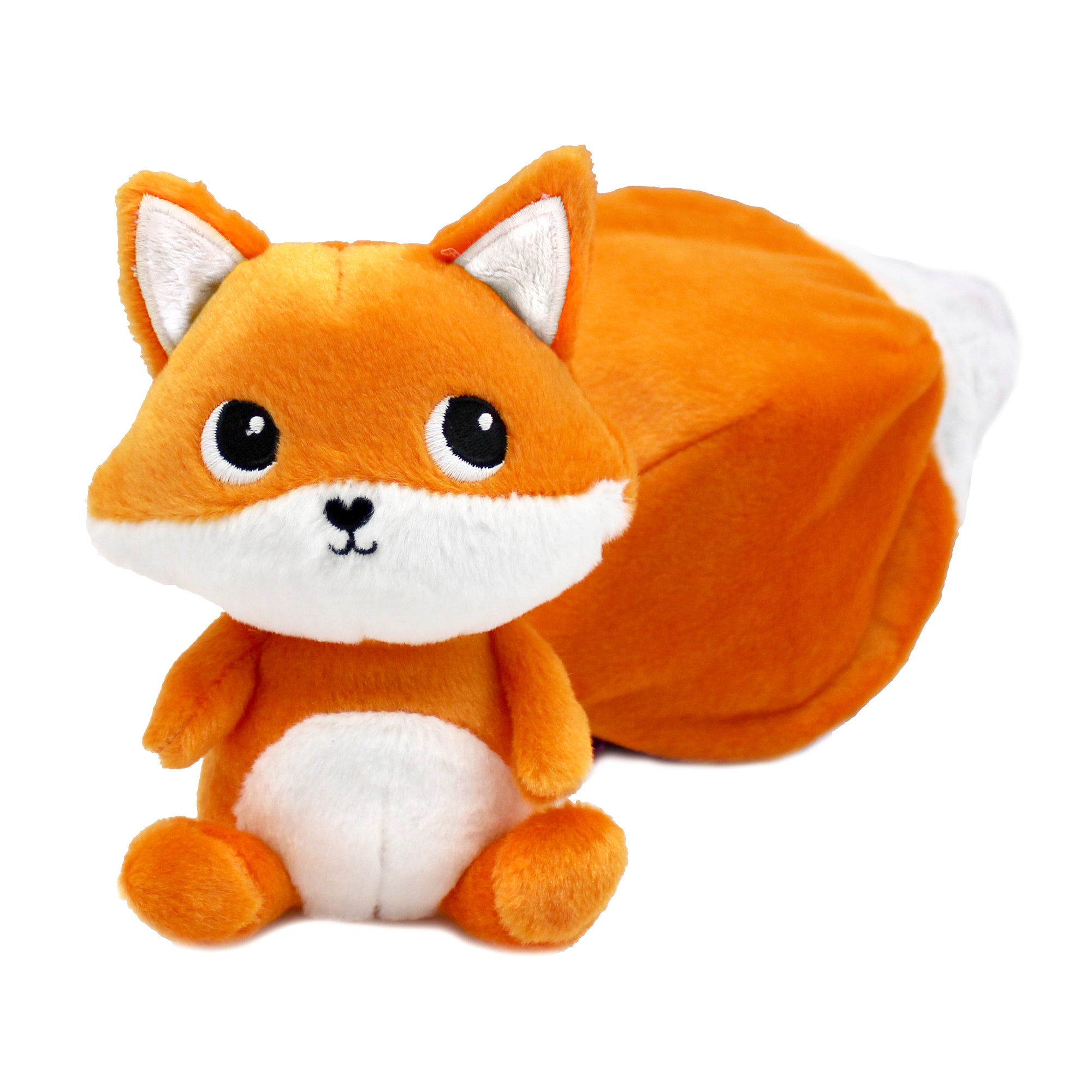 Peluche Russet le renard/figue - vue de face de la peluche renard roux - Flipetz