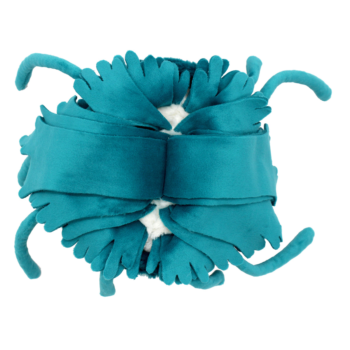 Peluche méduse Lilou maman et son bébé bleu paon - vue du dessous - Les Ptipotos