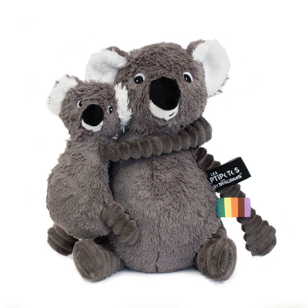 Peluche Trankilou le koala maman et son bébé gris - Les Ptipotos