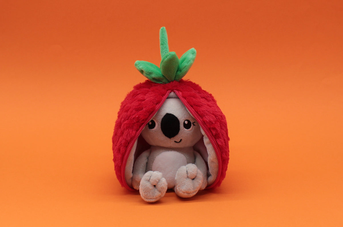 Peluche Tartlet le koala/framboise - montage déploiement ouverture de la framboise pour devenir un koala 6 - Flipetz