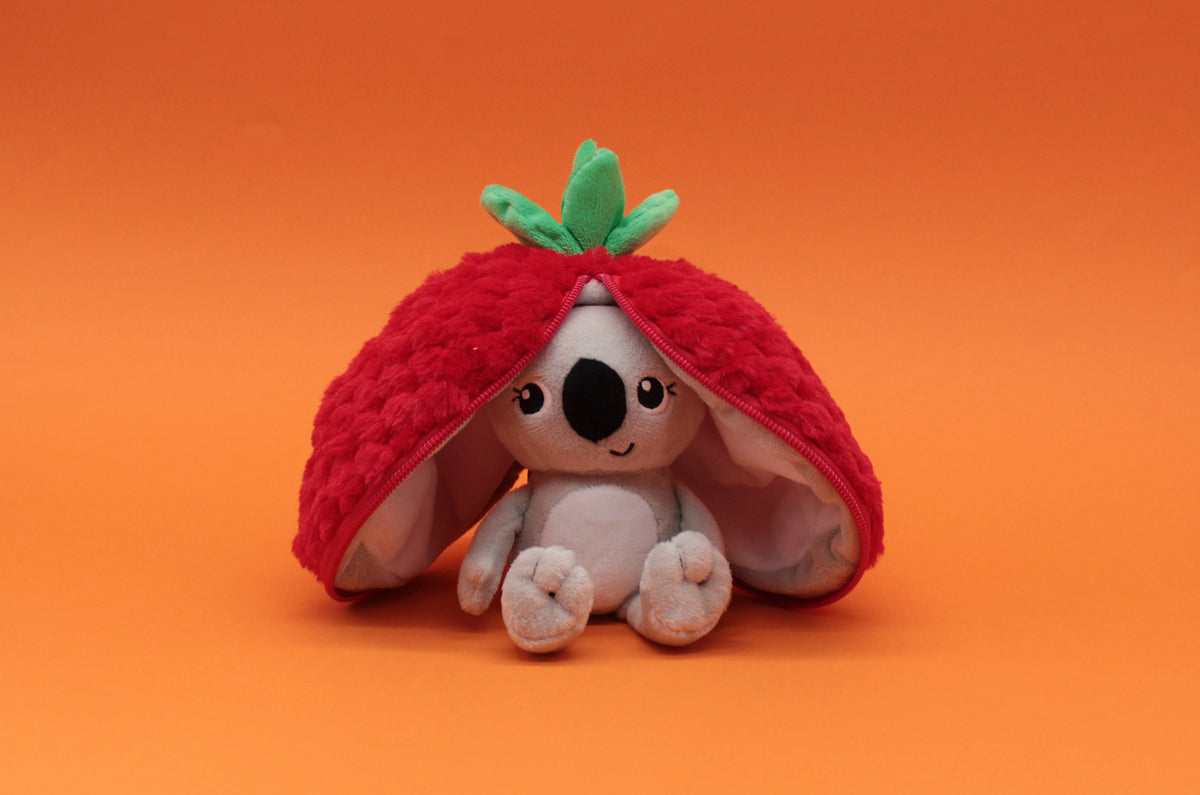 Peluche Tartlet le koala/framboise - montage déploiement ouverture de la framboise pour devenir un koala 7 - Flipetz