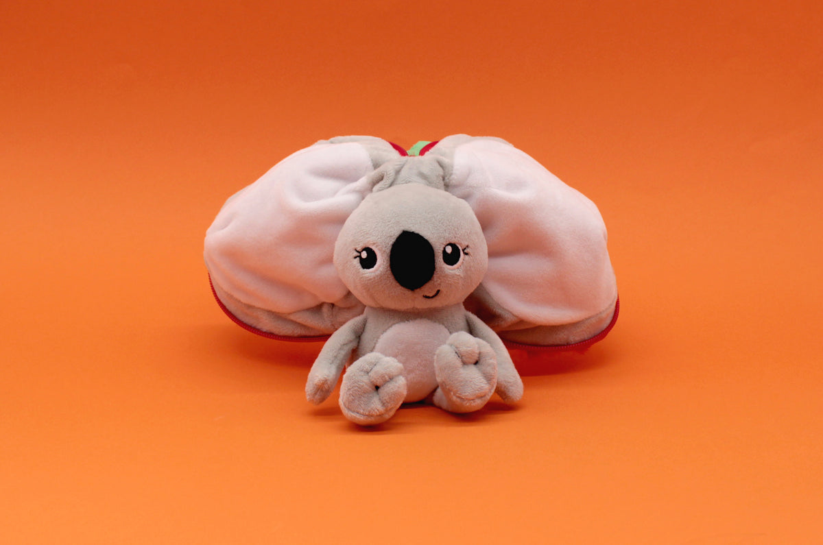 Peluche Tartlet le koala/framboise - montage déploiement ouverture de la framboise pour devenir un koala 8 - Flipetz