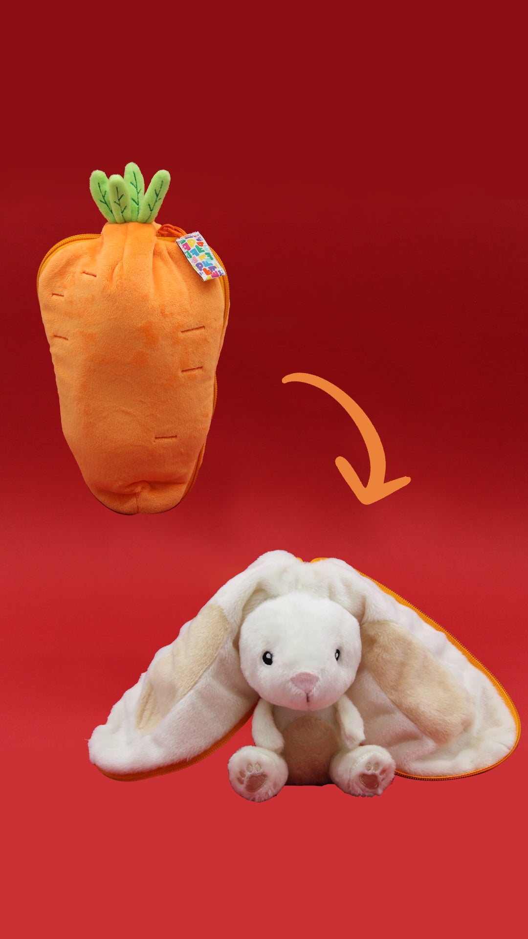 Flipetz Peluche 2 en 1 - Lapin & Carotte Les Déglingos Flipetz Peluche 2 en 1 - Lapin & Carotte Les Déglingos