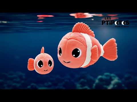 Vidéo d'animation peluche Bigou le poisson-clown maman et son bébé - Les Ptipotos