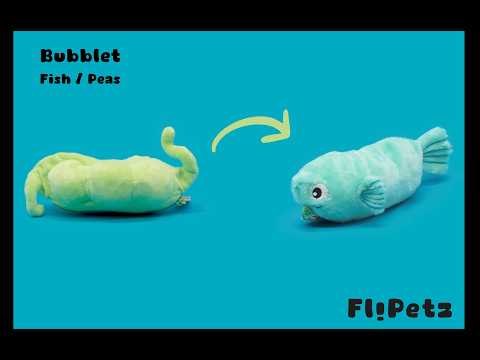 Vidéo d'animation de la peluche pois qui se transforme en poisson - Flipetz