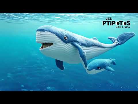 Vidéo d'animation peluche Gravillou la baleine maman et son bébé - Les Ptipotos