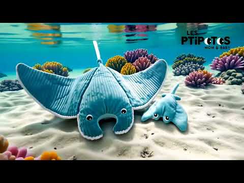 Vidéo d'animation peluche Mentalou la raie manta maman et son bébé - Les Ptipotos