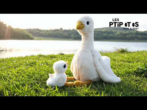 Vidéo d'animation peluche Jébongou l'oie maman et son bébé - Les Ptipotos