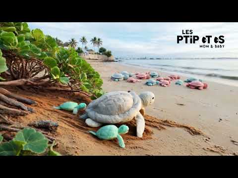 Vidéo d'animation peluche Sauvenou la tortue maman et son bébé - Les Ptipotos