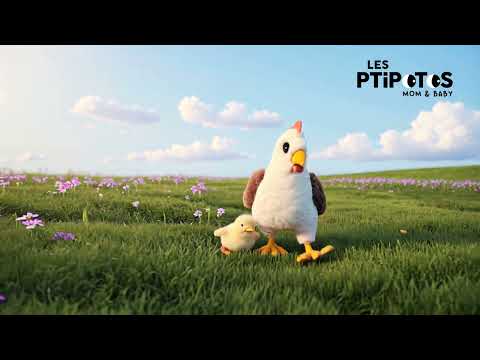 Vidéo d'animation peluche Pioupiou la poule maman et son bébé - Les Ptipotos