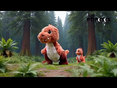 Vidéo d'animation de la peluche dinossaure Alex le T-rex maman et son bébé Terracotta - Les Ptipotos