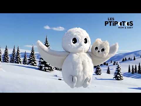 Vidéo d'animation peluche chouette polaire Coucou maman et son bébé - Les Ptipotos