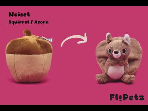 Vidéo d'animation de la peluche gland qui se transforme en écureuil - Flipetz