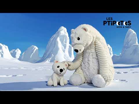 Vidéo d'animation peluche ours polaire Grobidou maman et son bébé - Les Ptipotos