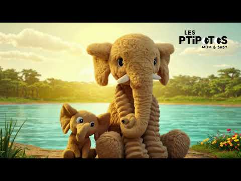 Peluche Les Ptipotos éléphant Dimoitou gris Peluche Les Ptipotos éléphant Dimoitou gris