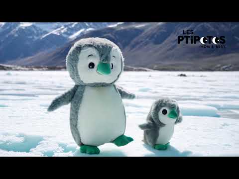 Vidéo d'animation peluche Iglou le pingouin maman et son bébé - Les Ptipotos
