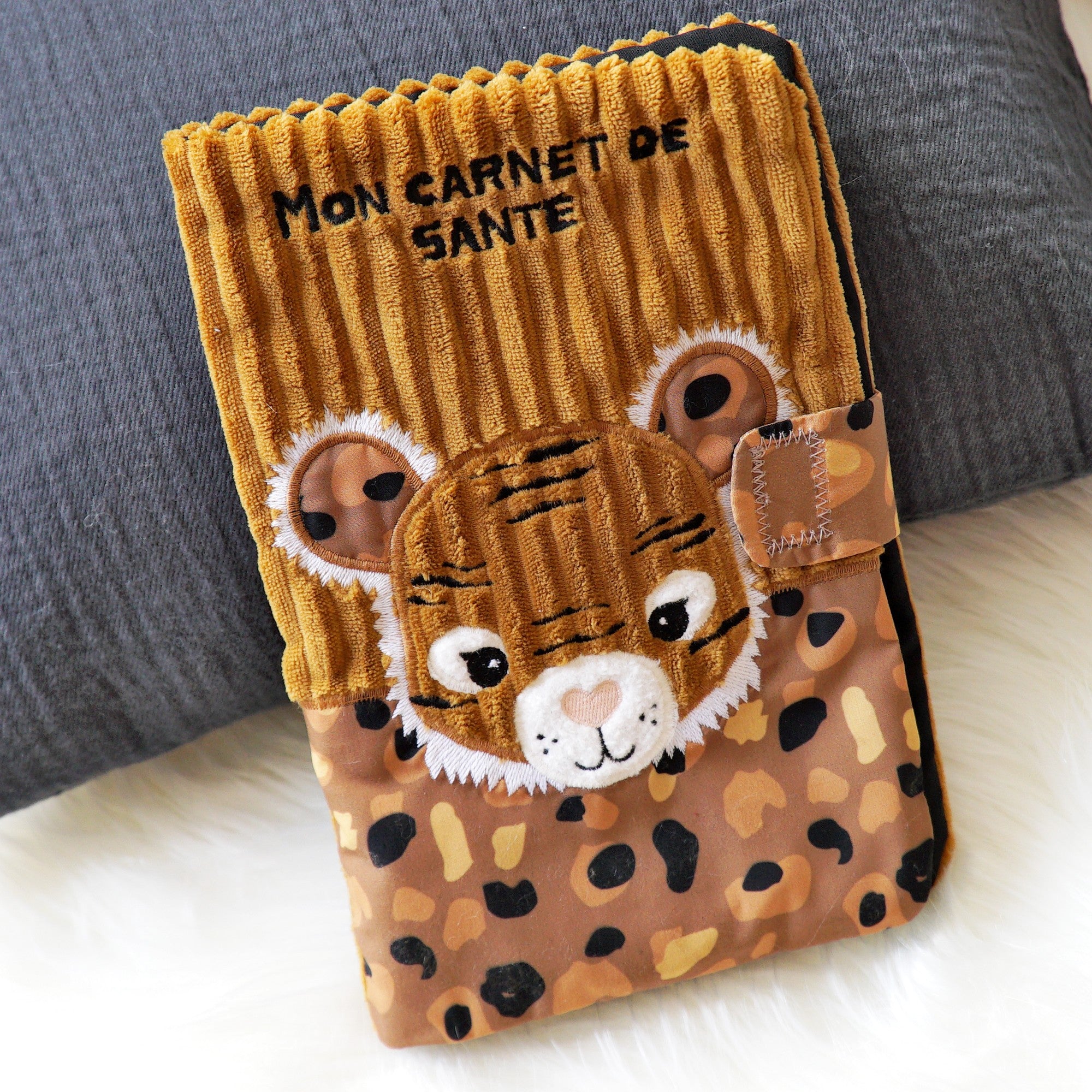 Protège Carnet De Santé Déglingos Astros Le Hibou - Bleu - Velcro Et Tissu Doux - 25x18cm - Cadeau Bébé