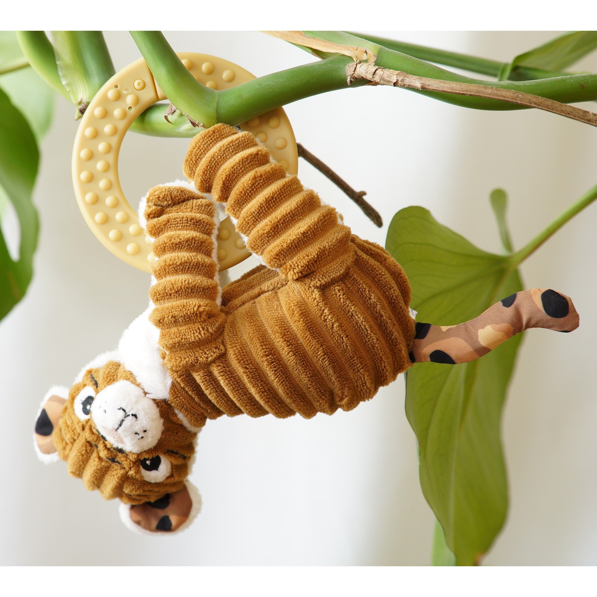 Anello Dentizione Per Neonati Les Deglingeos - Peluche Tigre Speculos Con Sonaglio Maracas E Anello In Silicone - Giocattolo Di Stoffa Morbido Dalla Nascita