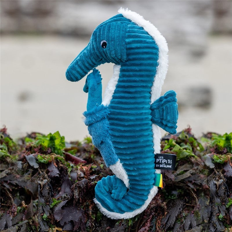 Peluche Papadou l'hippocampe papa et son bébé bleu - Les Ptipotos 2
